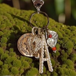 Spiritual and faith. Angel charms assemblage necklace.